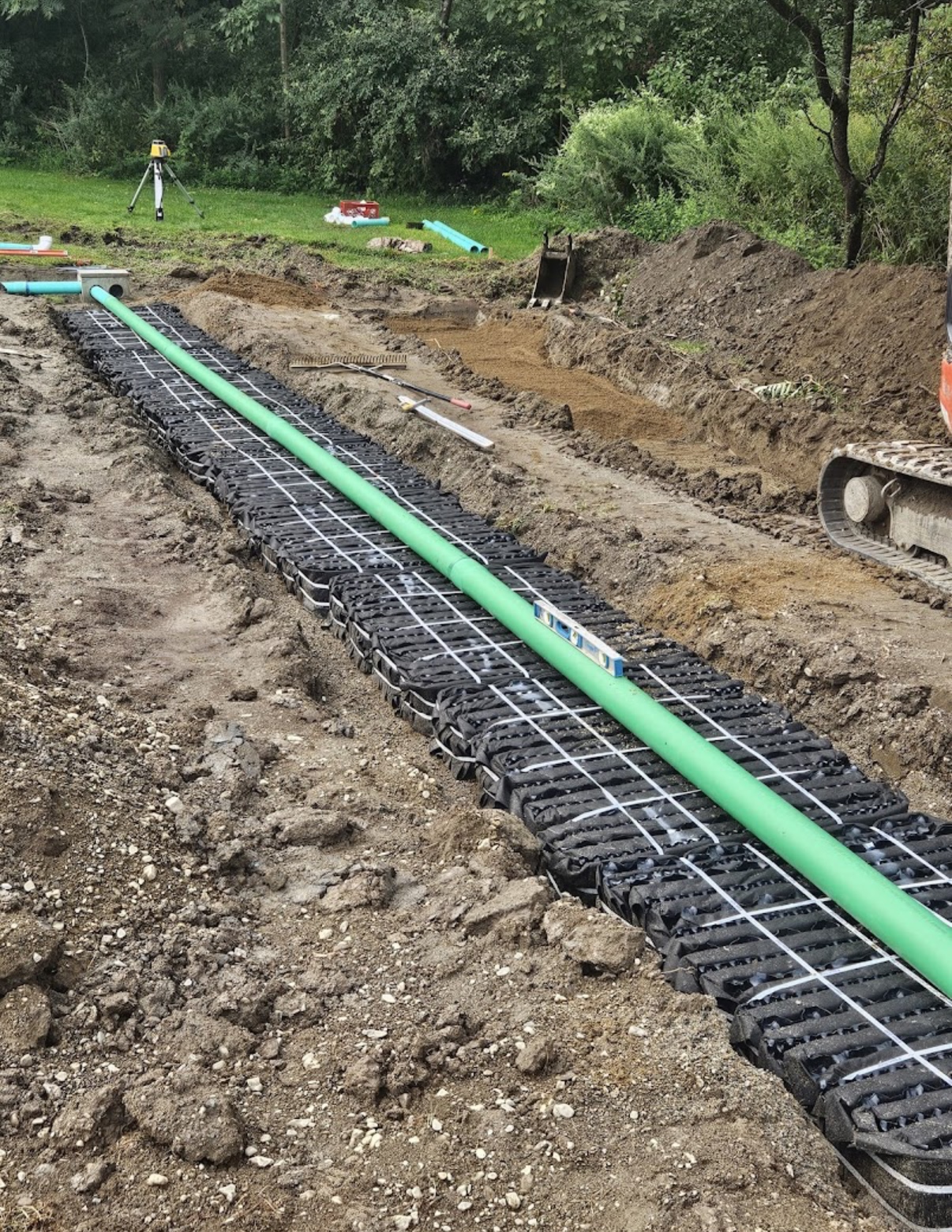 Septic leach field install